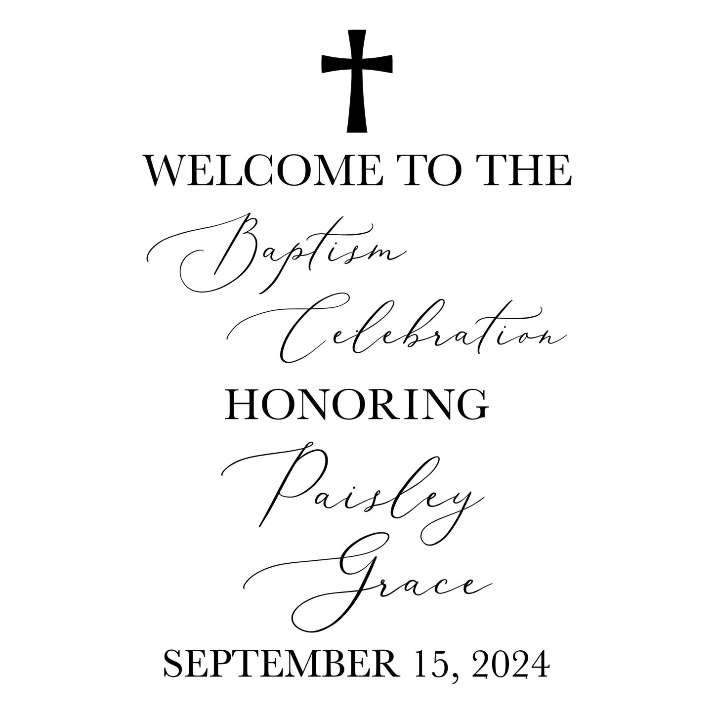 Custom Baptism Welcome Sign Decal, Catholic Celebration Decor