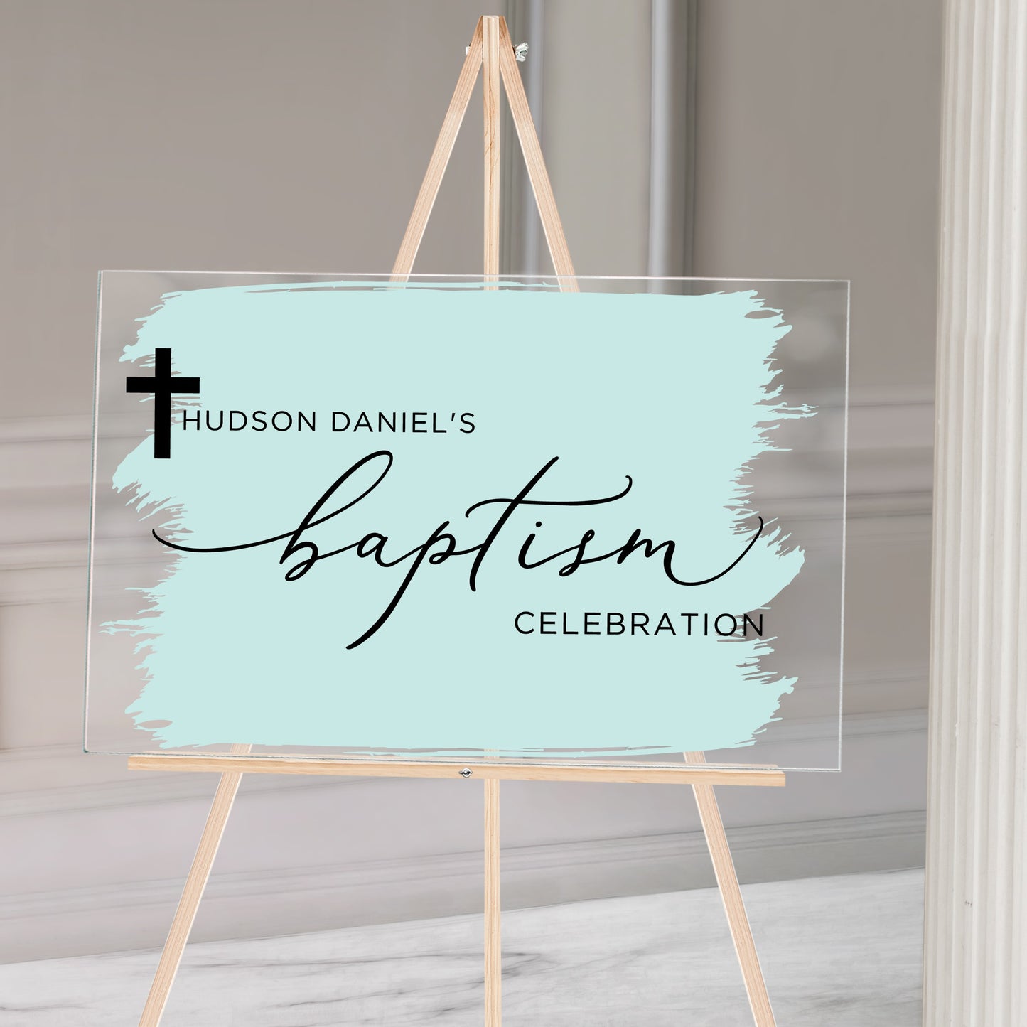 Custom Welcome Baptism Sign, Sticker for Balloon Arch Party Decor