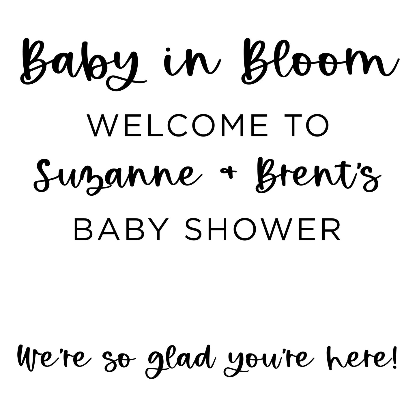 Baby in Bloom Baby Shower Decal for Flower Box Sign, Baby Shower Decor