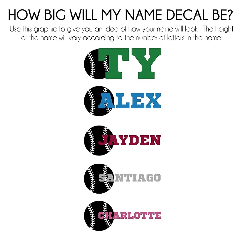 Baseball Wall Decal with Name - Personalized Gift for Baseball Player