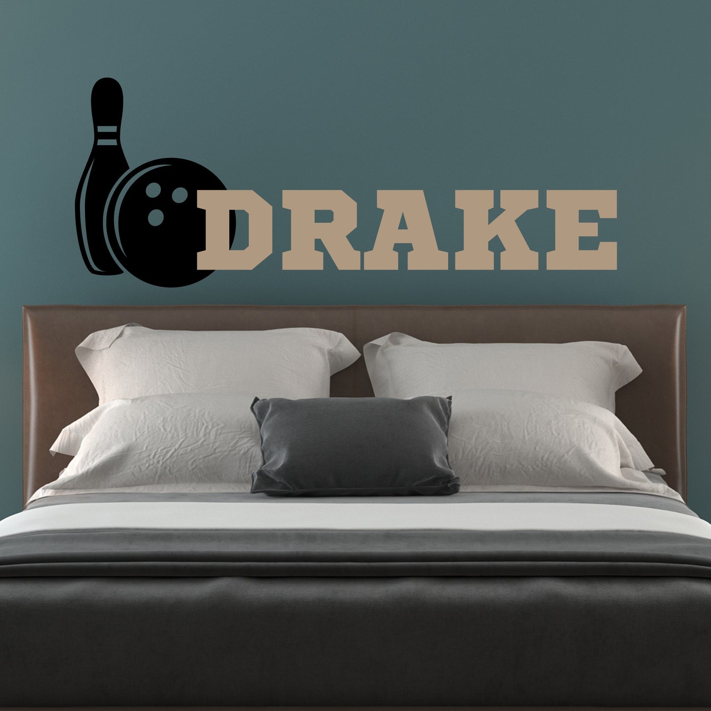 Bowling Wall Decal with Name - Personalized Gift for Bowler