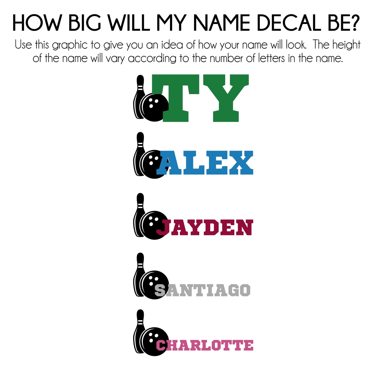 Bowling Wall Decal with Name - Personalized Gift for Bowler