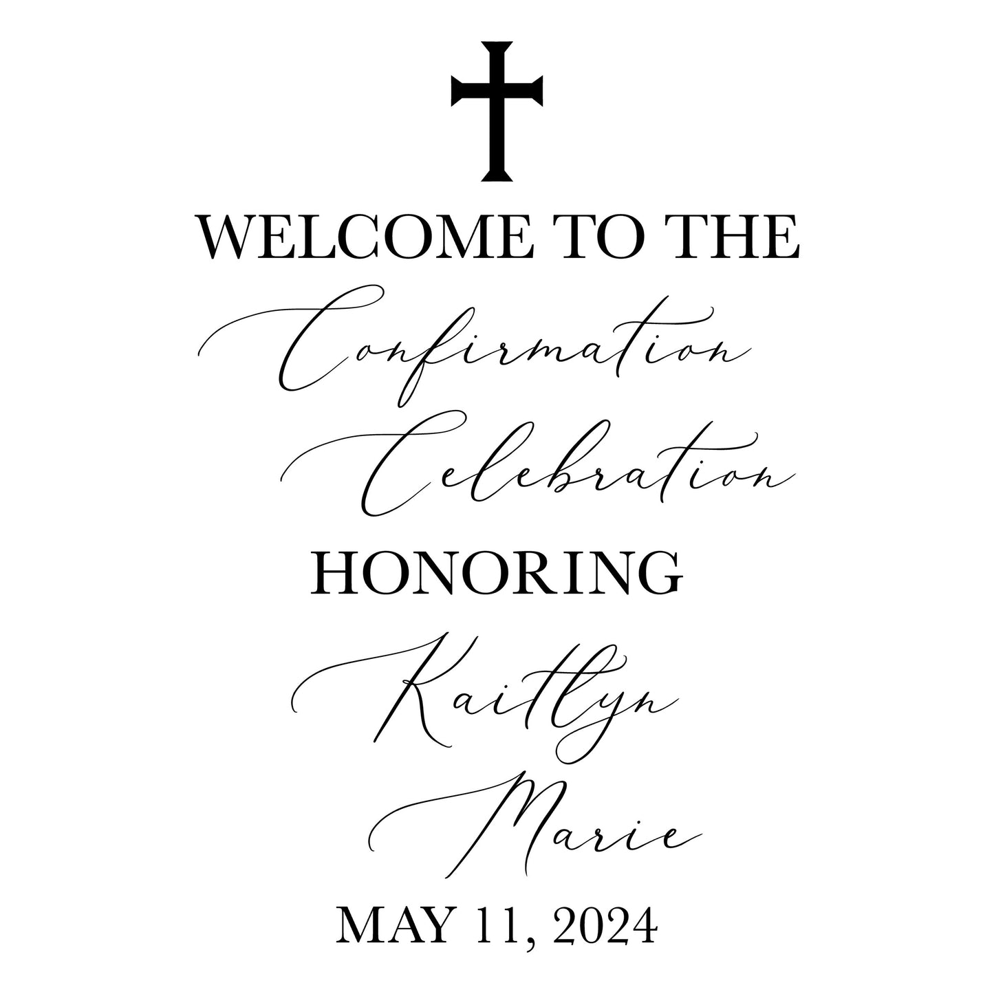 Personalized Confirmation Sign Vinyl Decal – Catholic Celebration