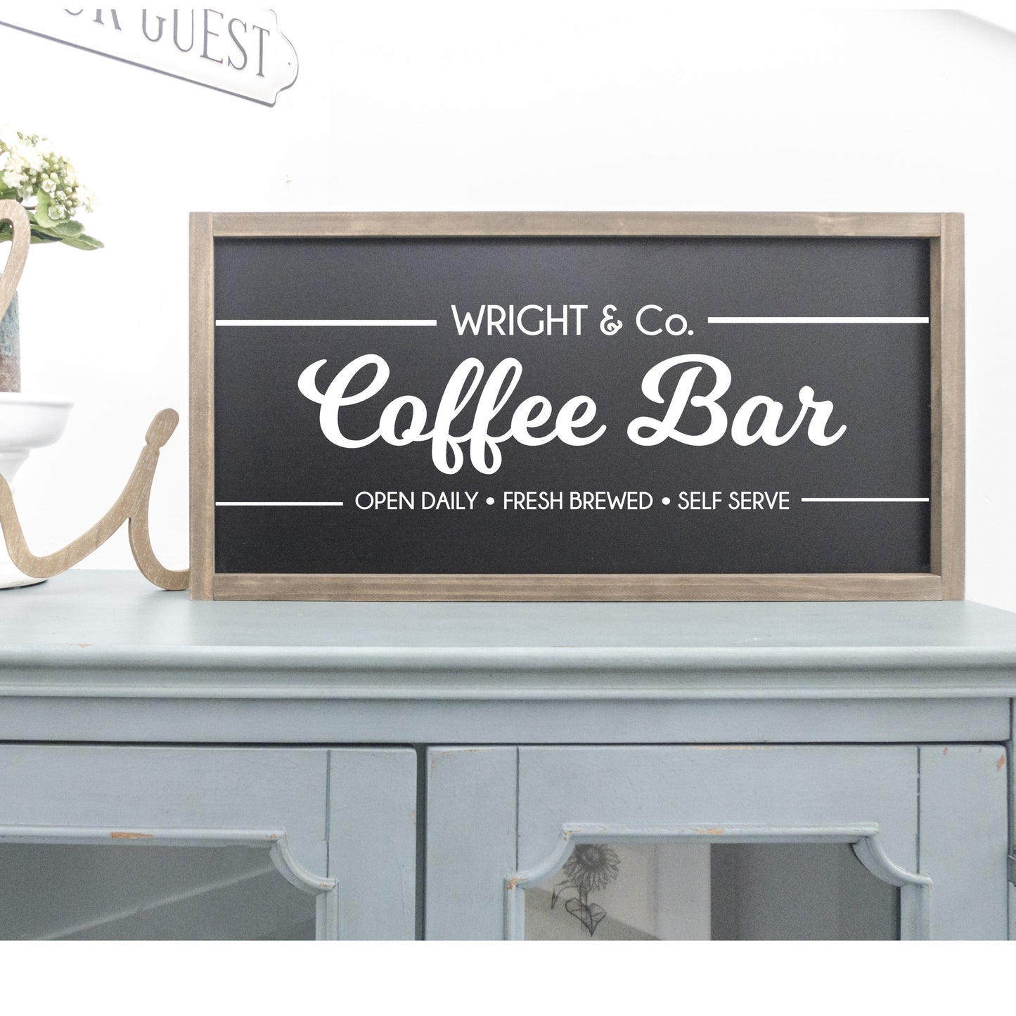 Coffee Bar Decal Sign, Personalized - Gift Decor for Coffee Lover