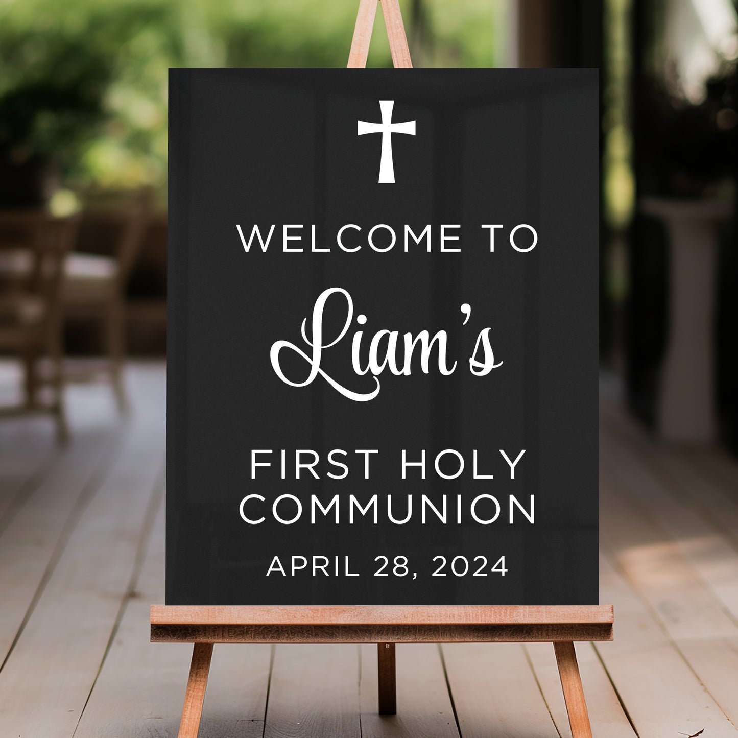 First Holy Communion Welcome Sign Decal, Catholic Party Decoration
