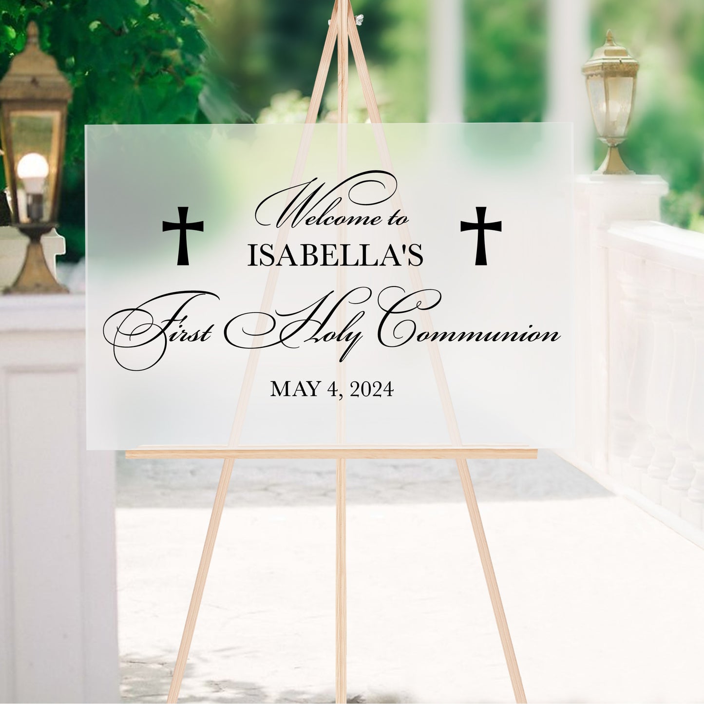 First Communion Party Welcome Sign Sticker, First Eucharist Celebration