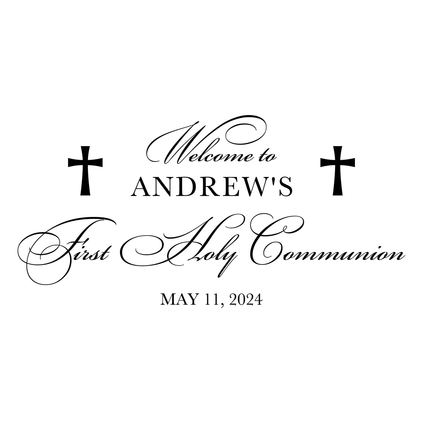 First Communion Party Welcome Sign Sticker, First Eucharist Celebration