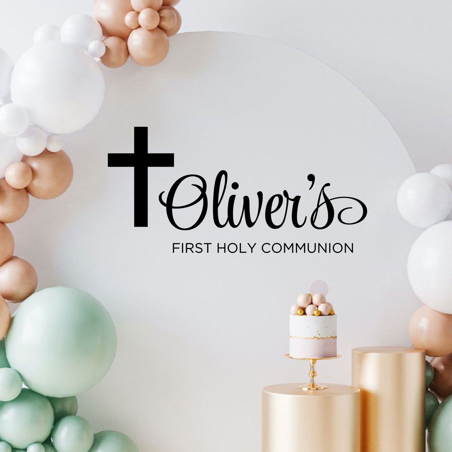 Personalized First Holy Communion Decor - Elegant Event Vinyl Lettering