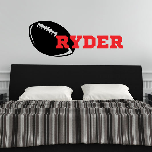 Football Wall Decal with Name - Personalized Gift for Football Player