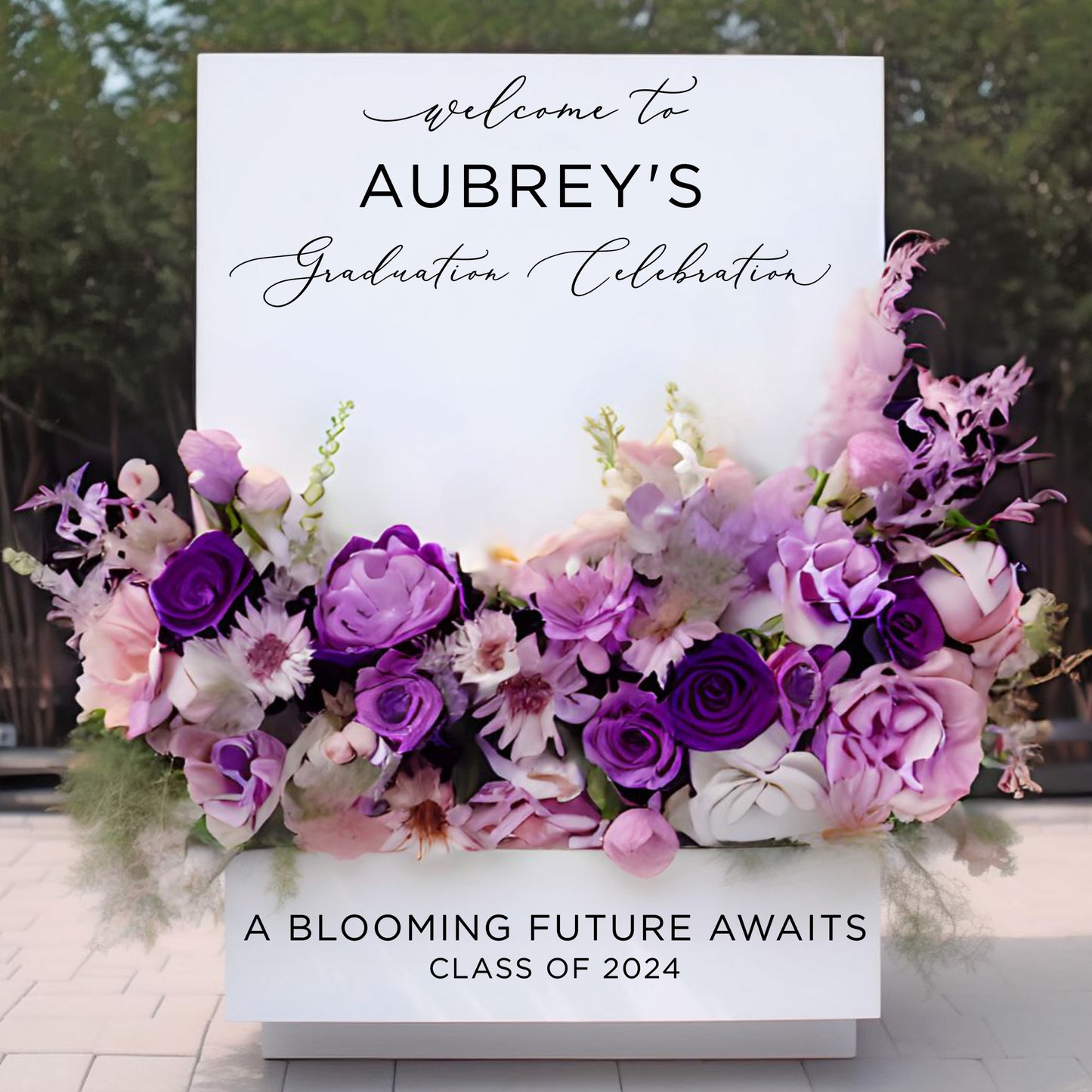 Class of 2025 Personalized Graduation Party Decor, Flower Box Welcome Sign