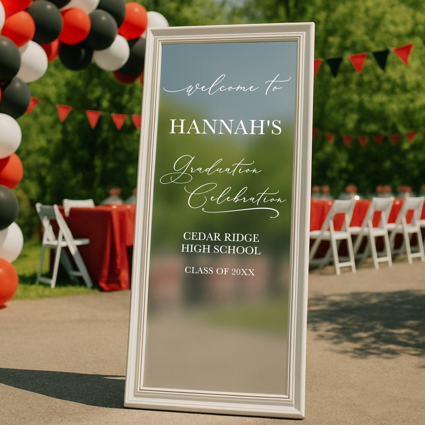 Graduation Mirror Decal – DIY Personalized Party Welcome Sign