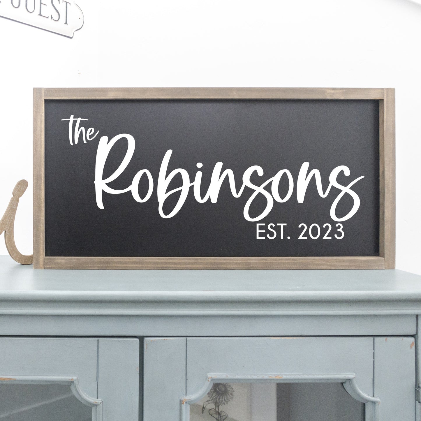 Last Name Sign Decal, Family Established, Entryway Wall Decor