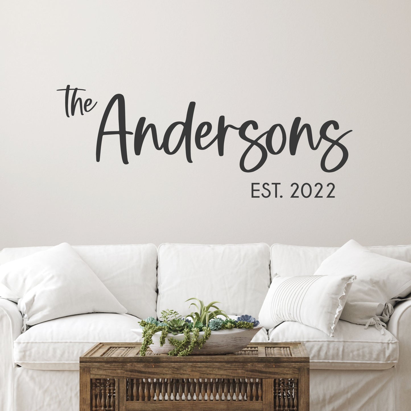 Last Name Sign Decal, Family Established, Entryway Wall Decor