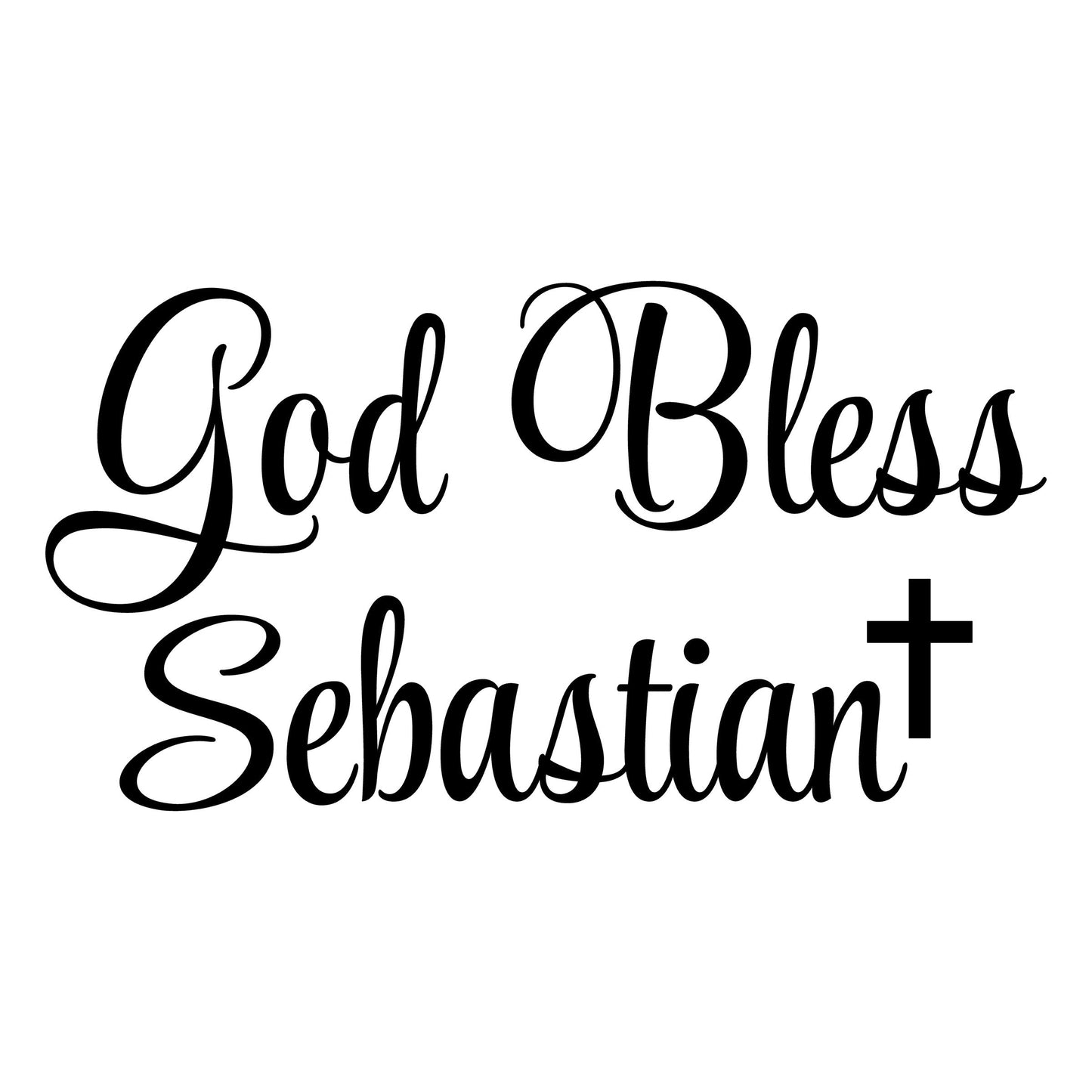 Custom "God Bless" Vinyl Decal – Personalized Religious Decor