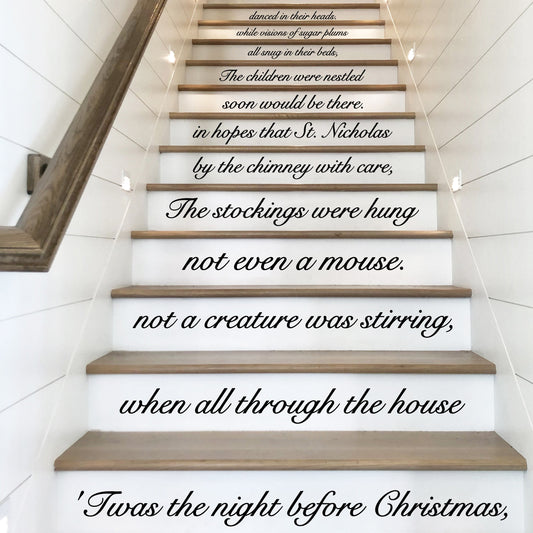 Christmas Staircase Vinyl Lettering – 'Twas the Night Before Christmas