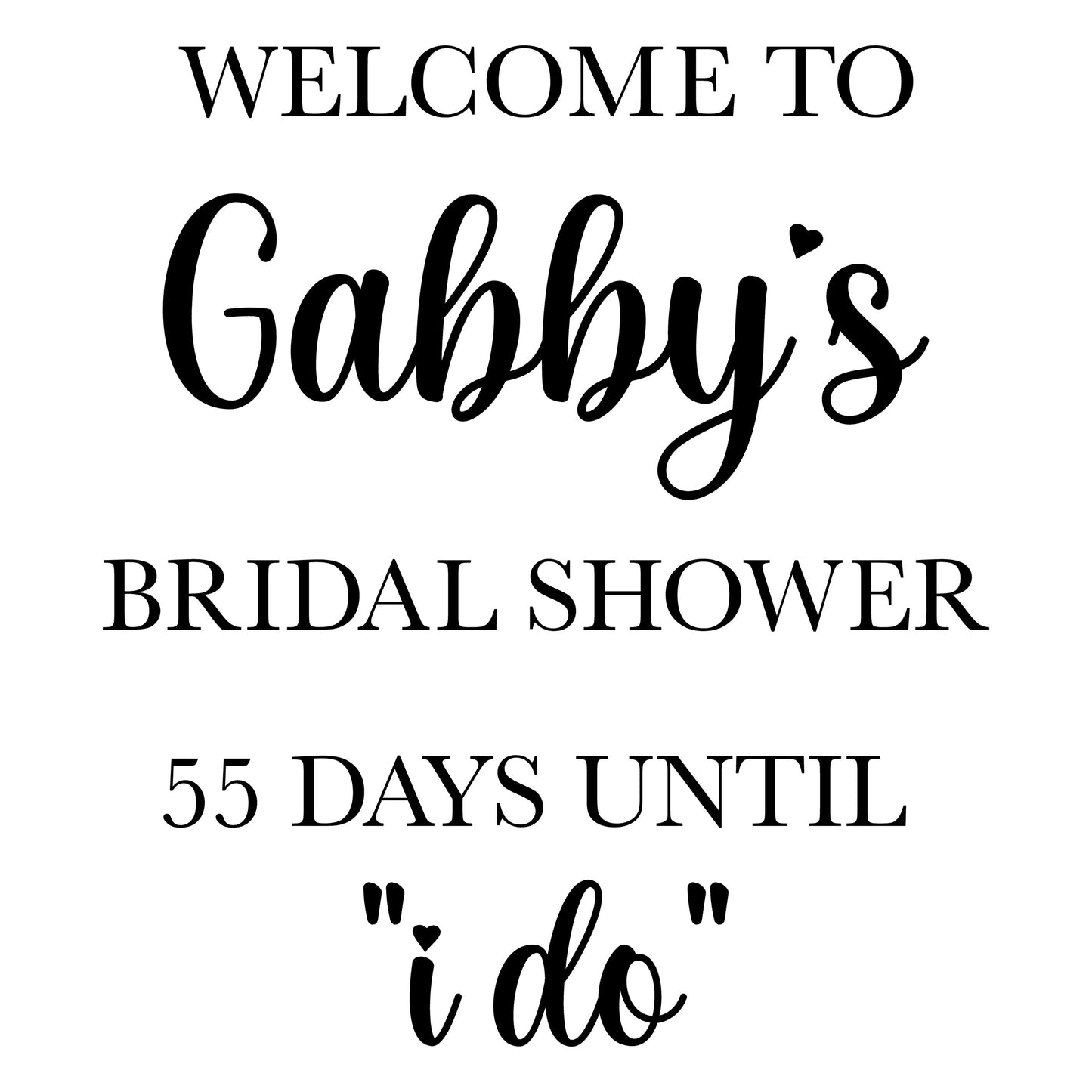 Custom Bridal Shower Welcome Sign Decal for DIY Flower Box Sign