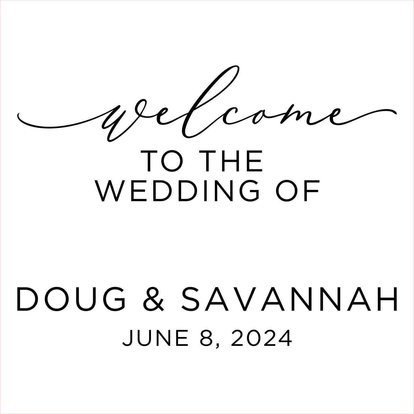 Custom Flower Box Sign Decal for Wedding Sign - Welcome to our Wedding