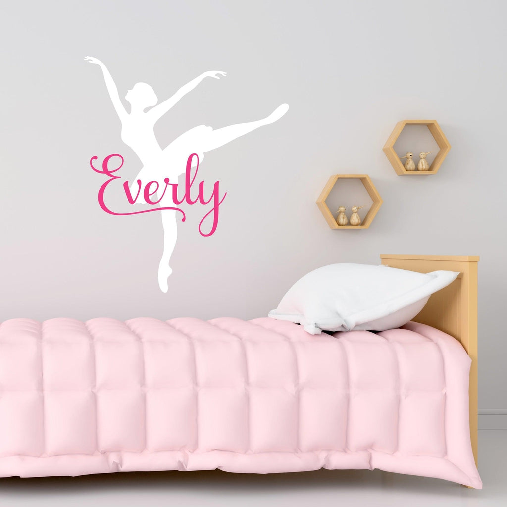 Elegant Ballerina Wall Decal and Name