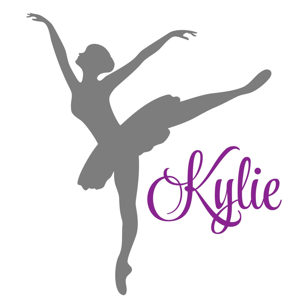 Elegant Ballerina Wall Decal and Name