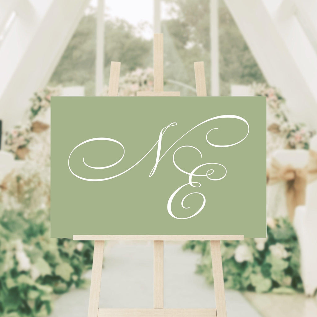 Wedding Monogram Dance Floor Decal - Simple Romantic Decor for Wedding Signs