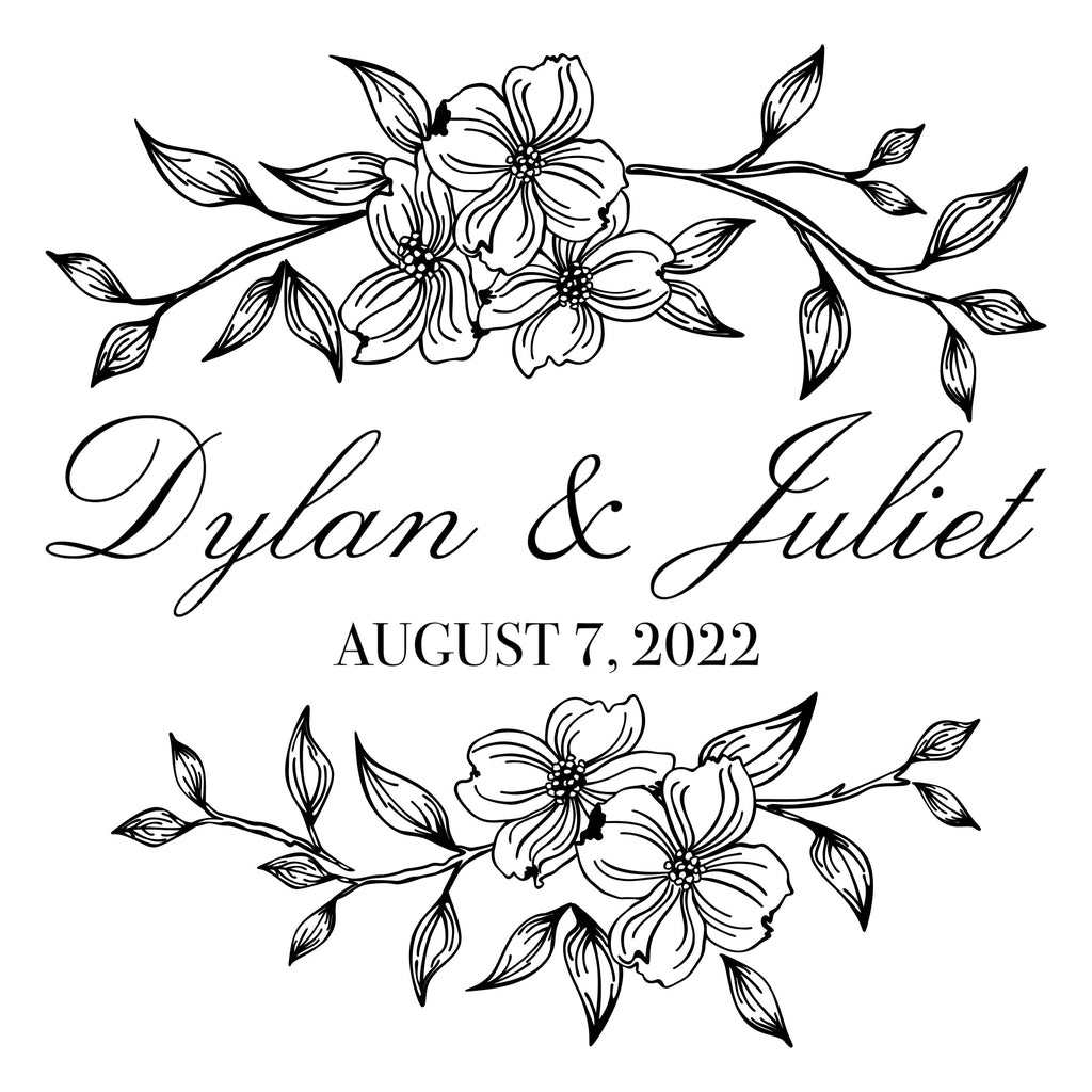 Dogwood Floral Wedding Dance Floor Decal - Wedding Flower Decor For Reception