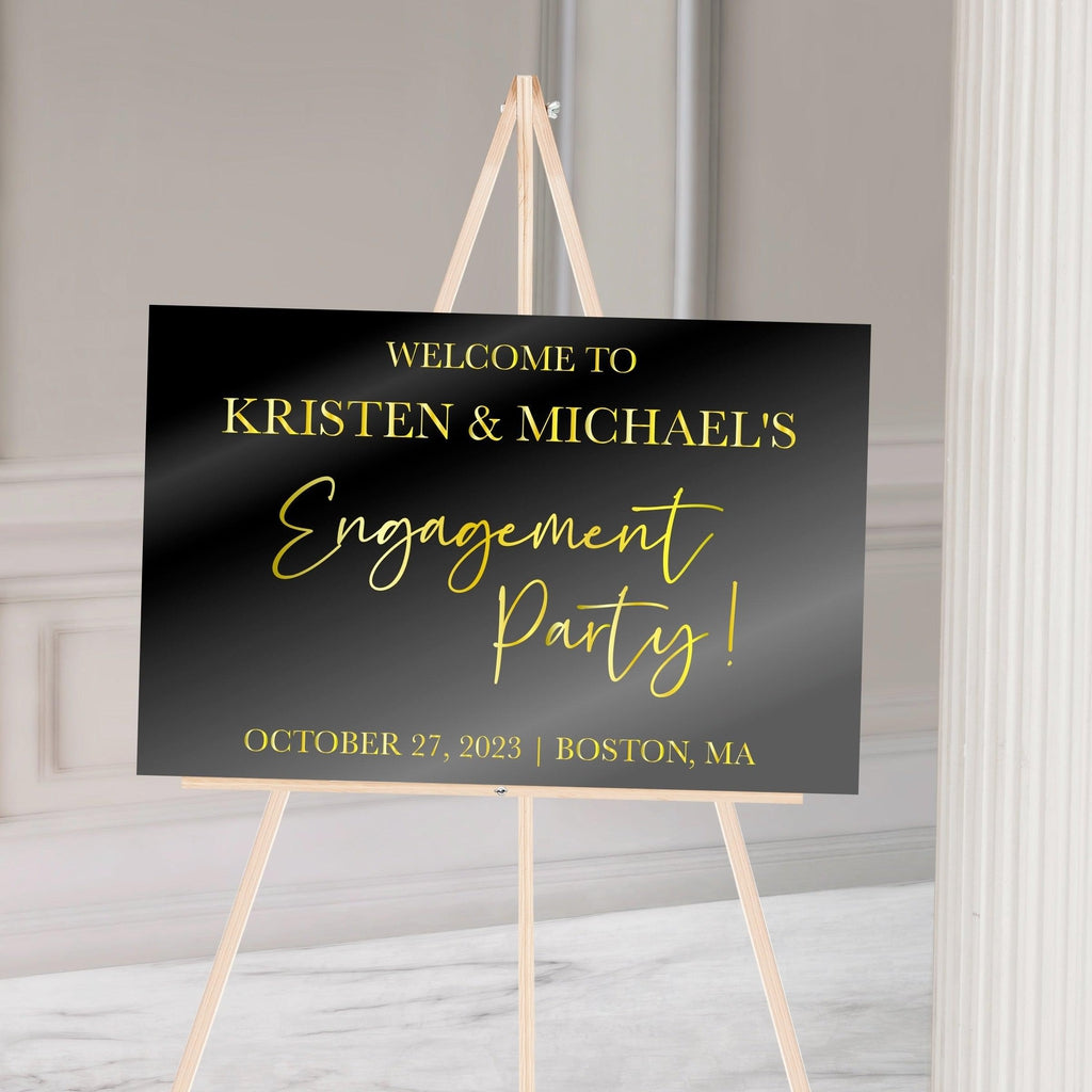 Engagement Party Welcome Sign Decal - Modern Engagement Decorations