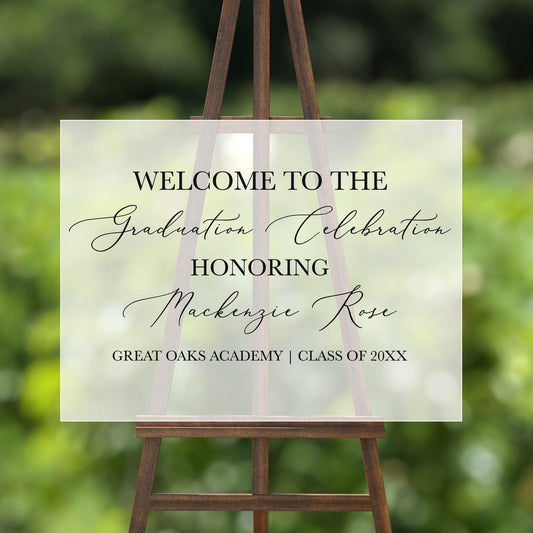 Custom Graduation Sign Decal - Elegant Graduation Party