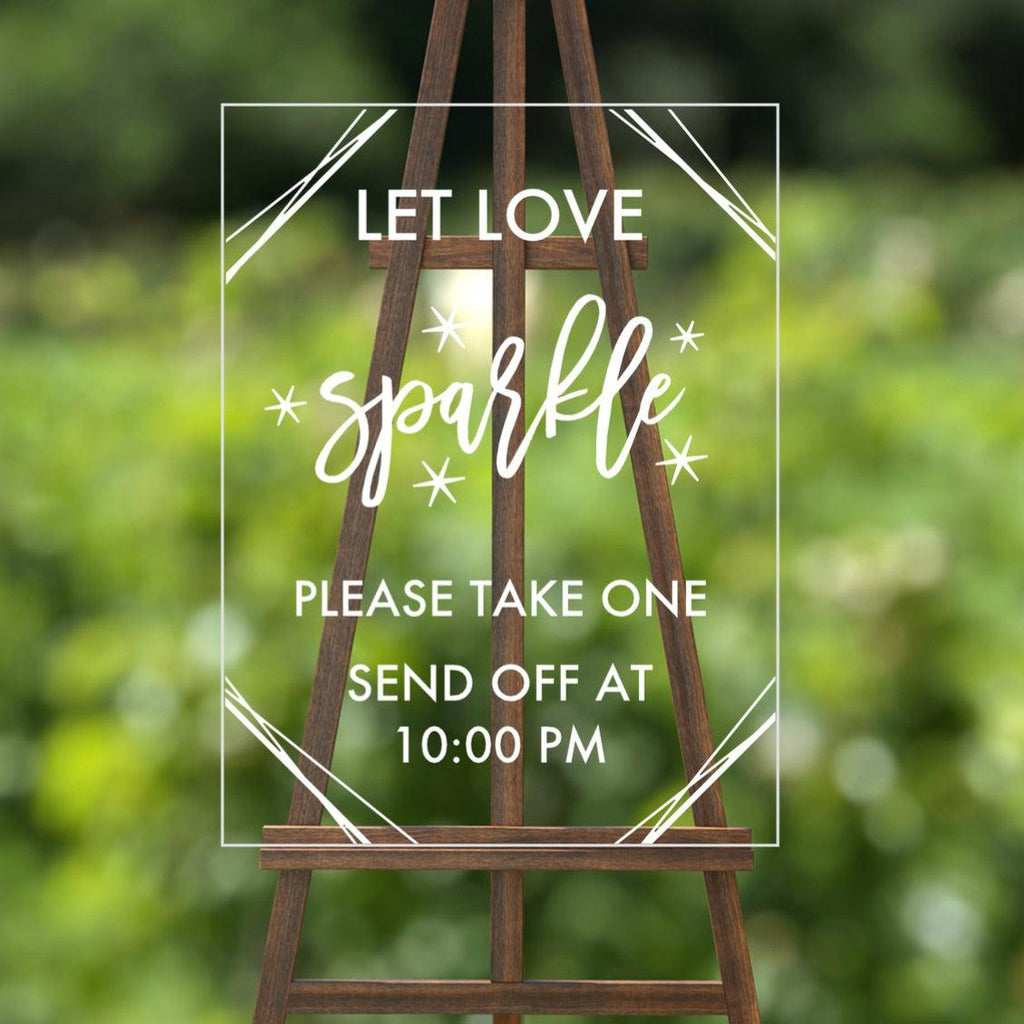 Let Love Sparkle - Wedding Sparkler Exit Sign - Wedding Decal