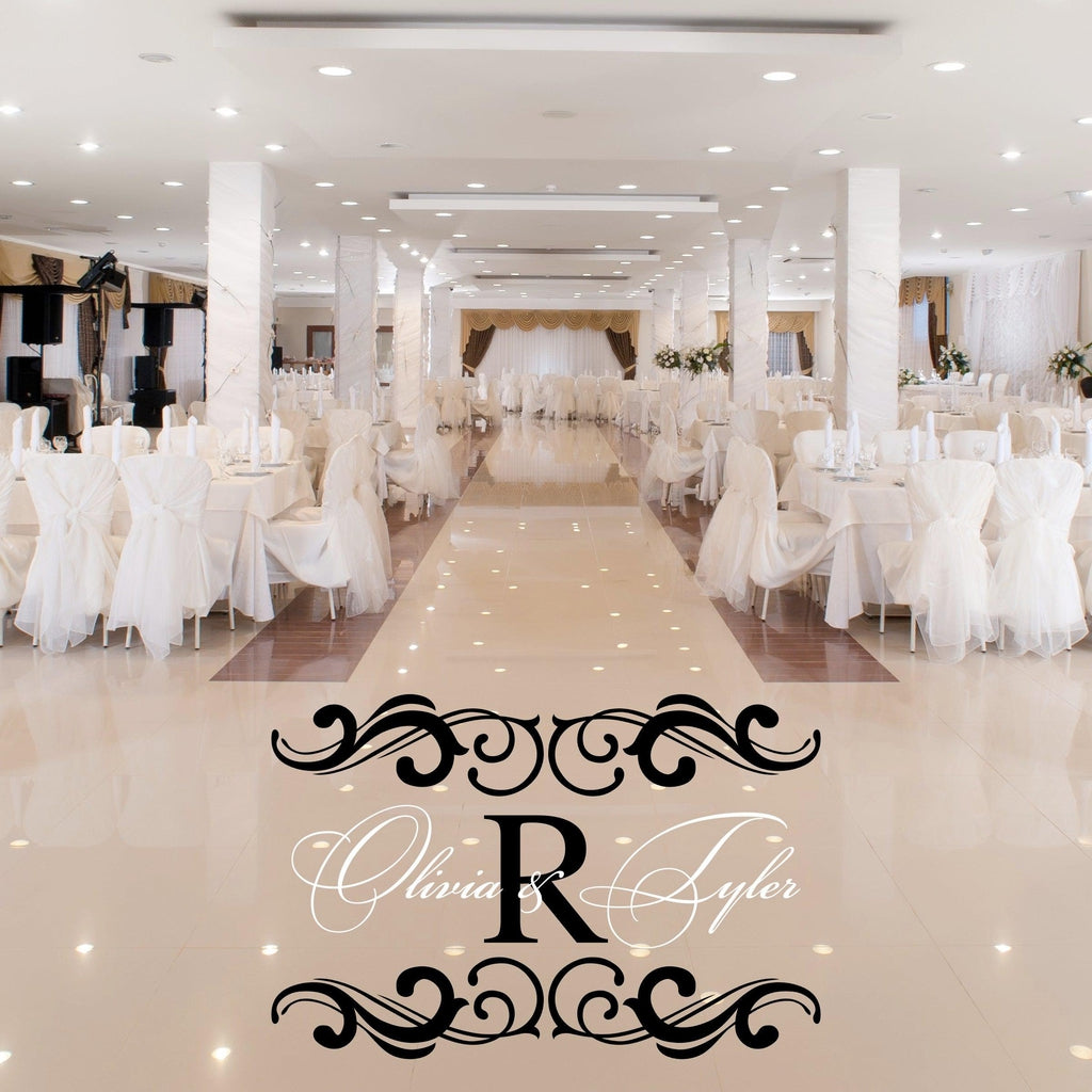Dance Floor Decoration with Monogram Names for Wedding or Anniversary