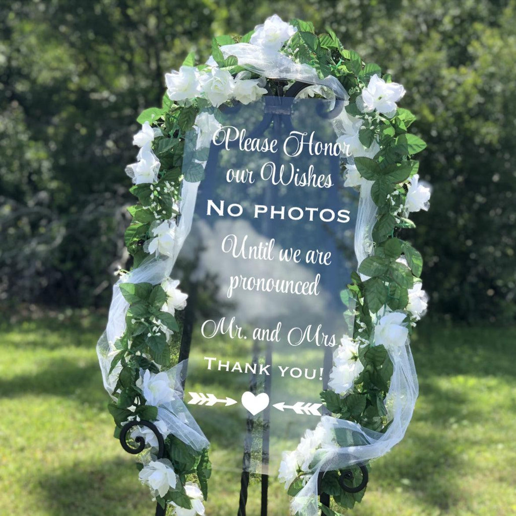 No Photos Wedding Sign Decal - Unplugged Wedding