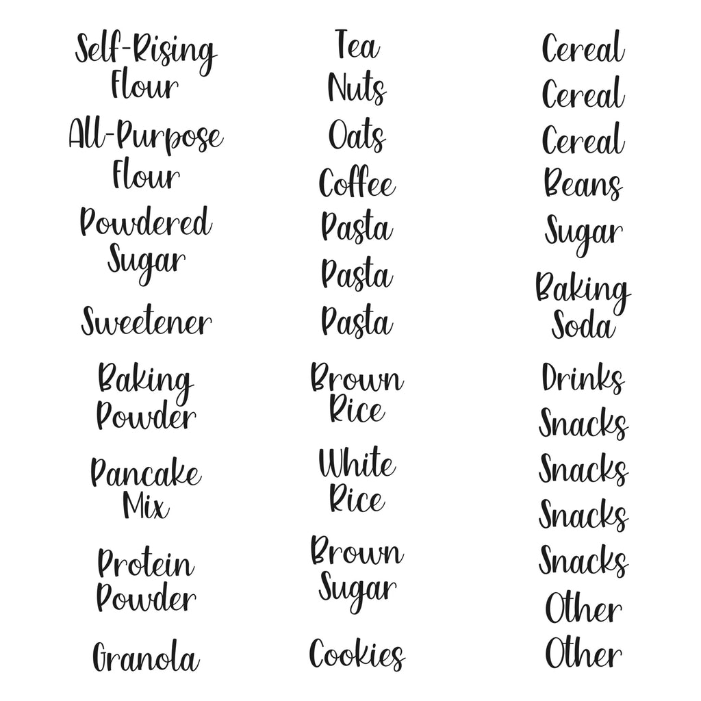 Pantry Labels for Canisters - Organized Pantry - Farmhouse Pantry Decor