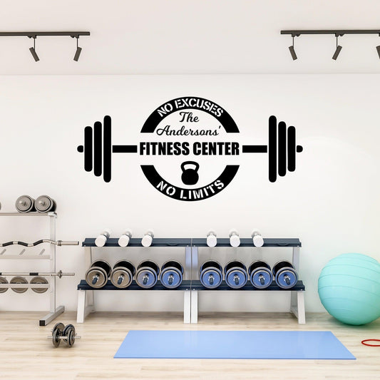 Personalized Wall Decal for Home Fitness Center - Home Gym Decor