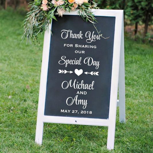 Wedding Thank You Sign Decal - Wedding Reception Decoration