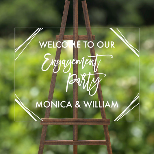 Welcome to our Engagement Party - Geometric Wedding Decor