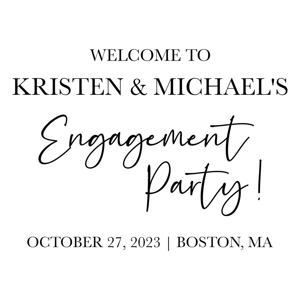 Engagement Party Welcome Sign Decal - Modern Engagement Decorations