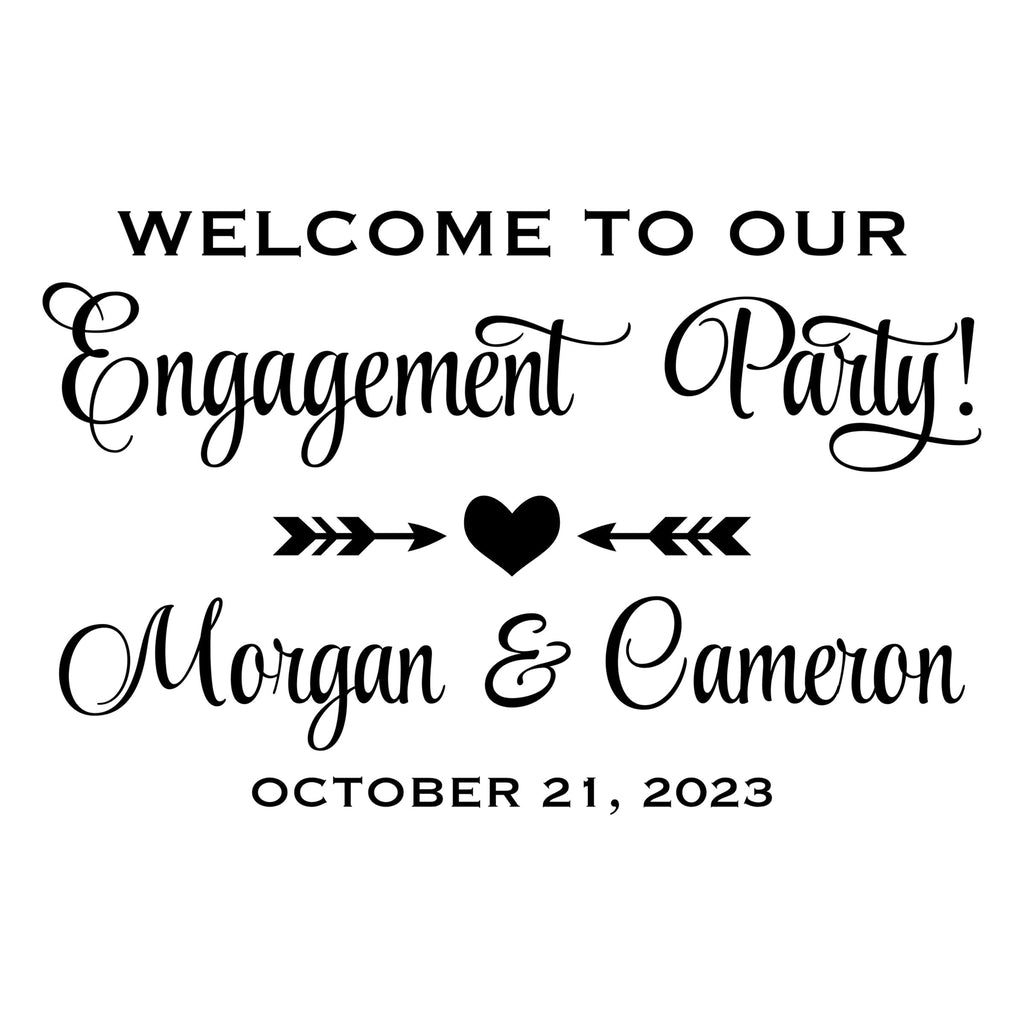 Engagement Party Decor - Welcome Sign Decal - Boho Rustic Theme – Horizontal