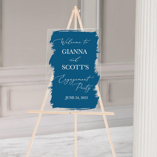 Engagement Party Sign Decal - Personalized Engagement Party Decor - Vertical