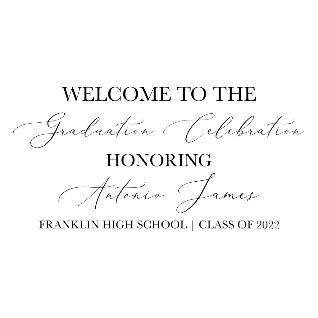 Custom Graduation Sign Decal - Elegant Graduation Party