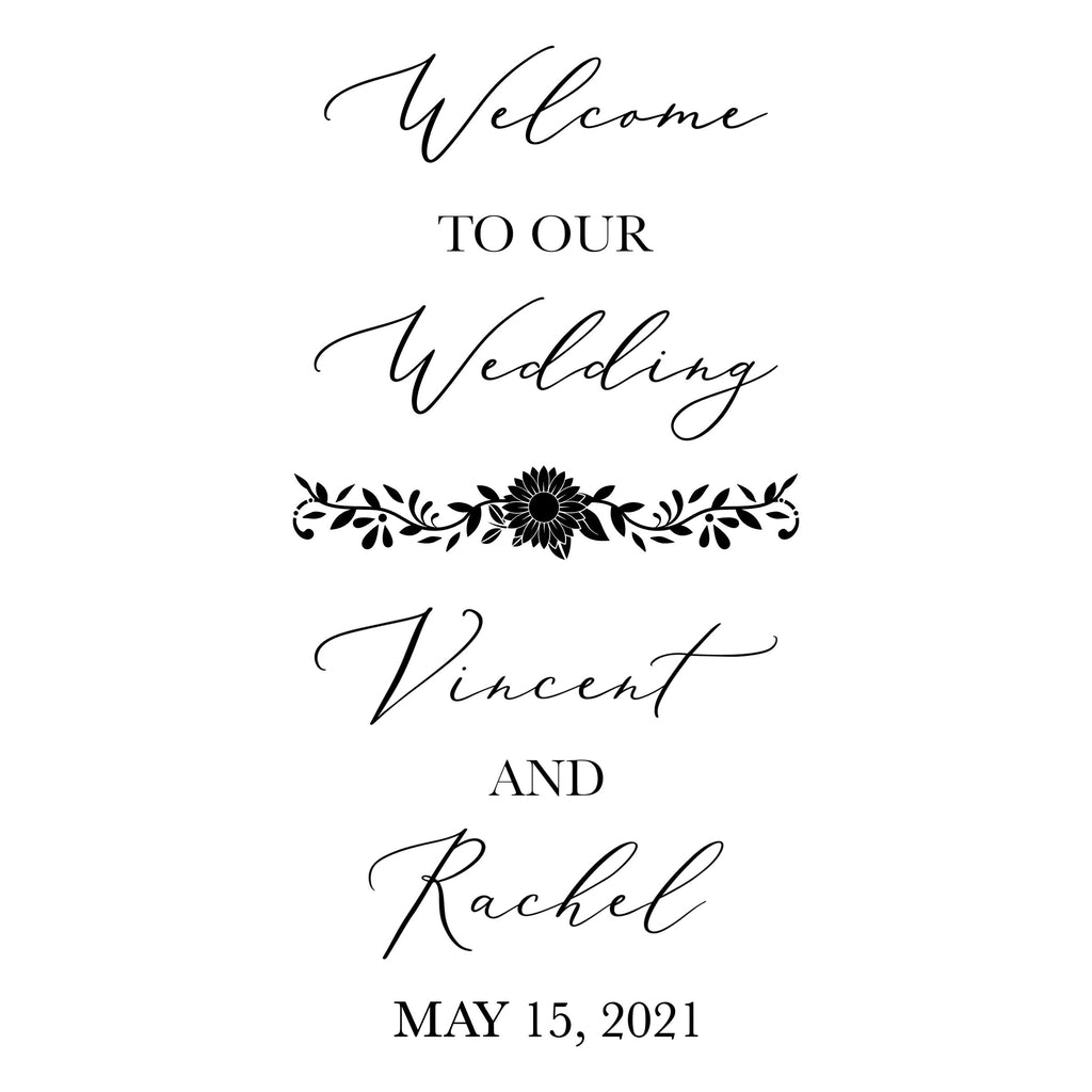 Welcome to Wedding Decal - Sunflower Wedding Theme