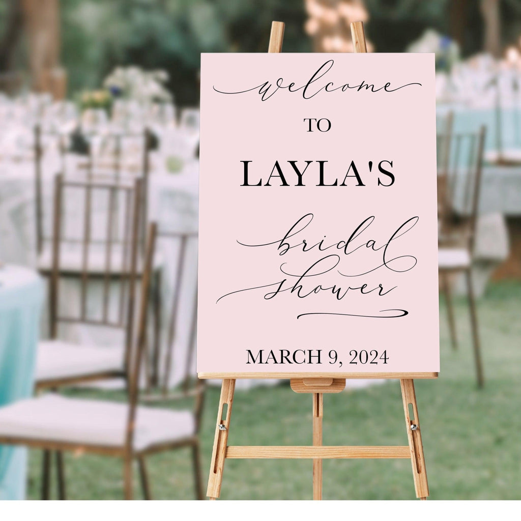 Bridal Shower Sign Decal - Modern Calligraphy DIY Wedding Shower