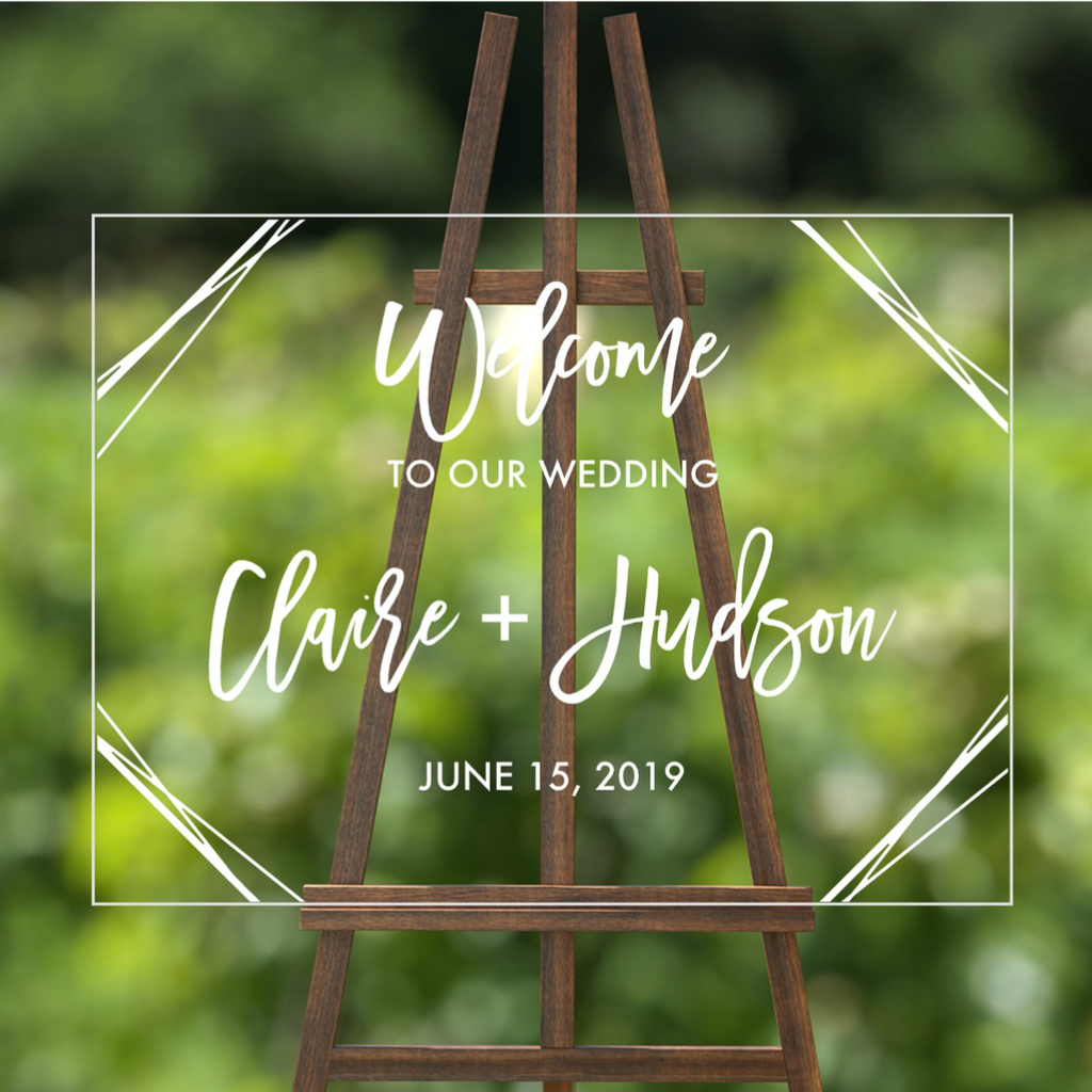 Welcome to our Wedding DIY Decal - Geometric Wedding Decor