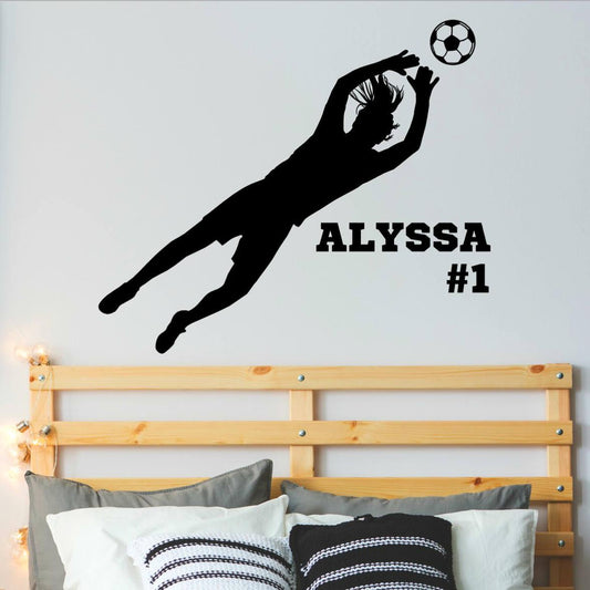 Personalized Girls' Soccer Goalie Wall Decal