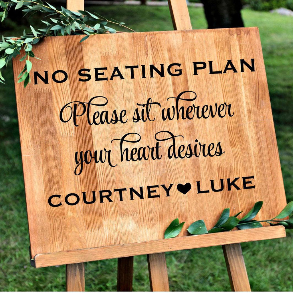 Open seating wedding sign 60 photos