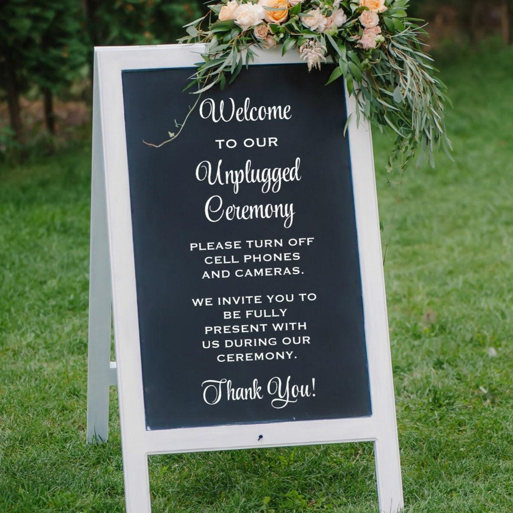 Unplugged Wedding Ceremony Decorations - Vinyl Wedding Decals