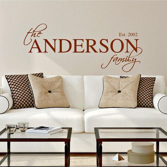 Vinyl Family Name Wall Art Decal