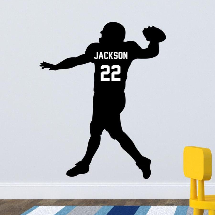 Personalized Football Player Wall Art Decal