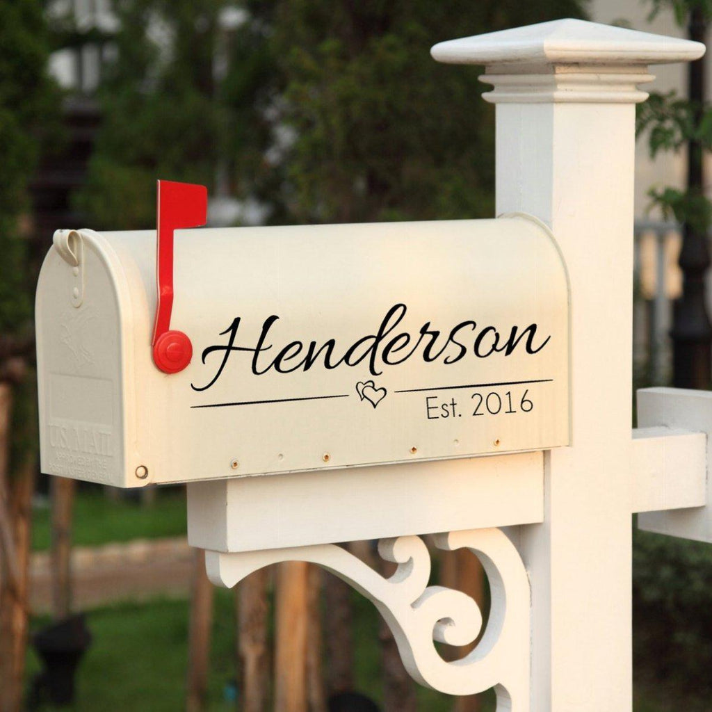 Personalized Mailbox Decals for DIY Wedding Card Box, Set of 2