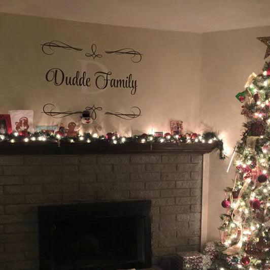 Family Name and Established Date Living Room Wall Art Decal