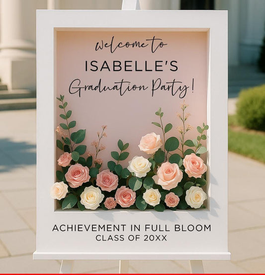Graduation Party Sign, Custom Vinyl Decal for 3D Floral Display, Class of 2026 Welcome