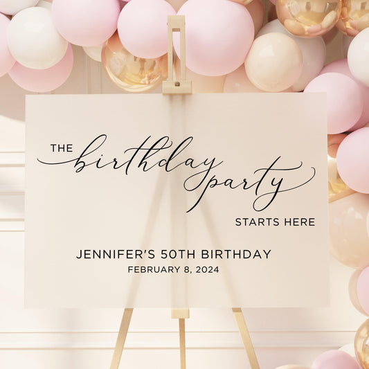 Birthday Party Sign, Custom Vinyl Lettering, Personalized DIY Welcome Decor